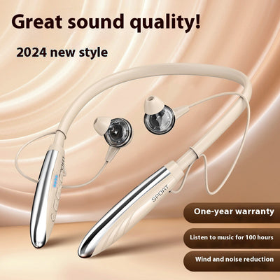 Neck-hanging Earbuds Wireless Bluetooth Earphones 9D Stereo Surround Headphone Magnetic Sport Neckband Headset