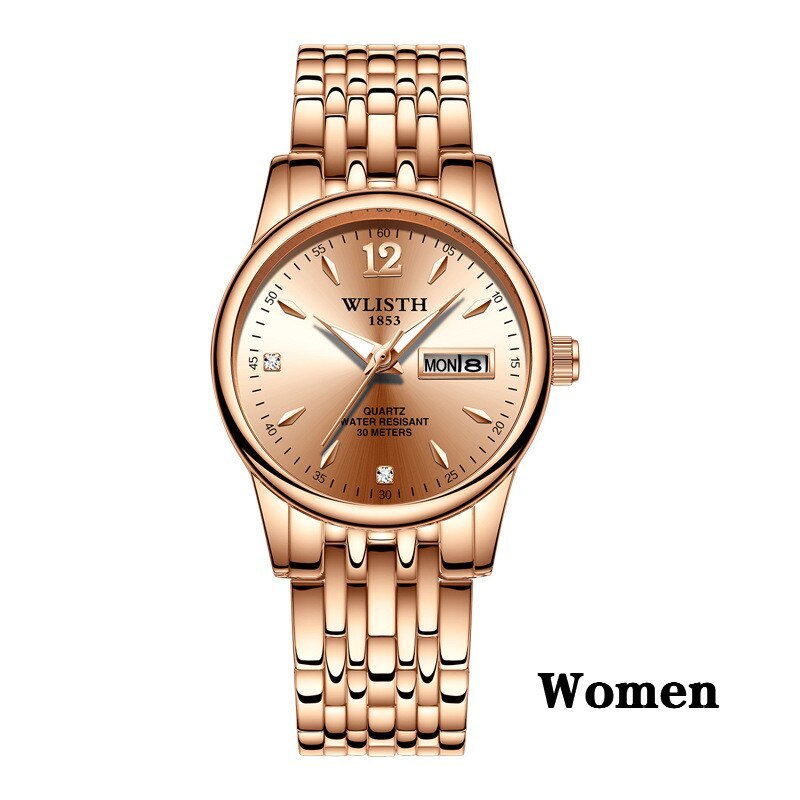 Women Dress Watch Rose Gold Stainless Steel Brand Fashion Wristwatch Quartz Luxury Watches