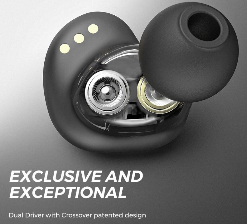 Wireless Earbuds Bluetooth With Dual Dynamic Drivers