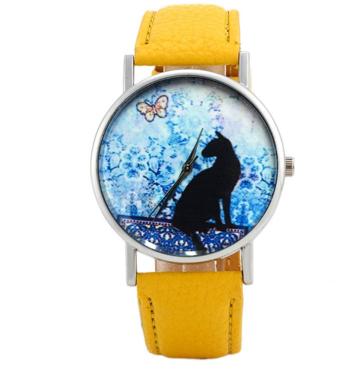 Women's Quartz Wristwatch Brand Fashion Print Cat Pattern Charm For Women