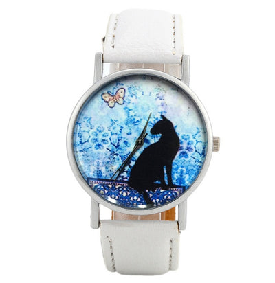 Women's Quartz Wristwatch Brand Fashion Print Cat Pattern Charm For Women