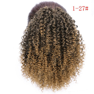 Alkebulan Women's African Drawstring Small Curly Wig: Stylish Stretch