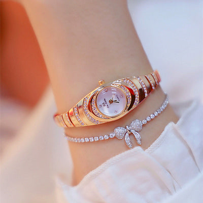 Ladies Gold Watch Diamond Wristwatch Fashion Bracelet Watches For Women