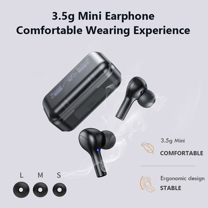 Bluetooth 5.0 Wireless Waterproof LED Earbuds with Microphone