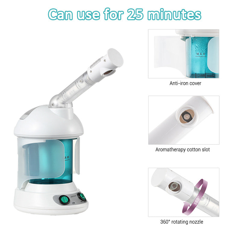 The Portable Vapor Ozone Vaporizador Facial Steamer Face Care Skin Relax Moisturizer Beauty Aroma Herbal Steaming Face Spa Device