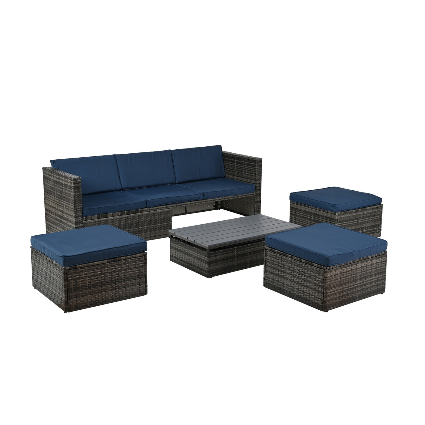 The fabulous Patio Furniture, Outdoor Furniture, Seasonal PE Wicker Furniture,5 Set Wicker Furniture With Plywood