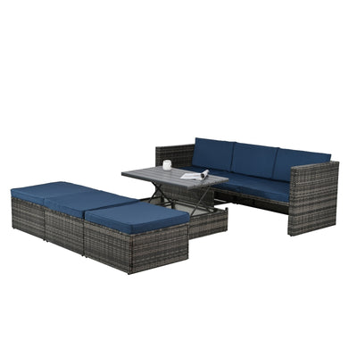 The fabulous Patio Furniture, Outdoor Furniture, Seasonal PE Wicker Furniture,5 Set Wicker Furniture With Plywood