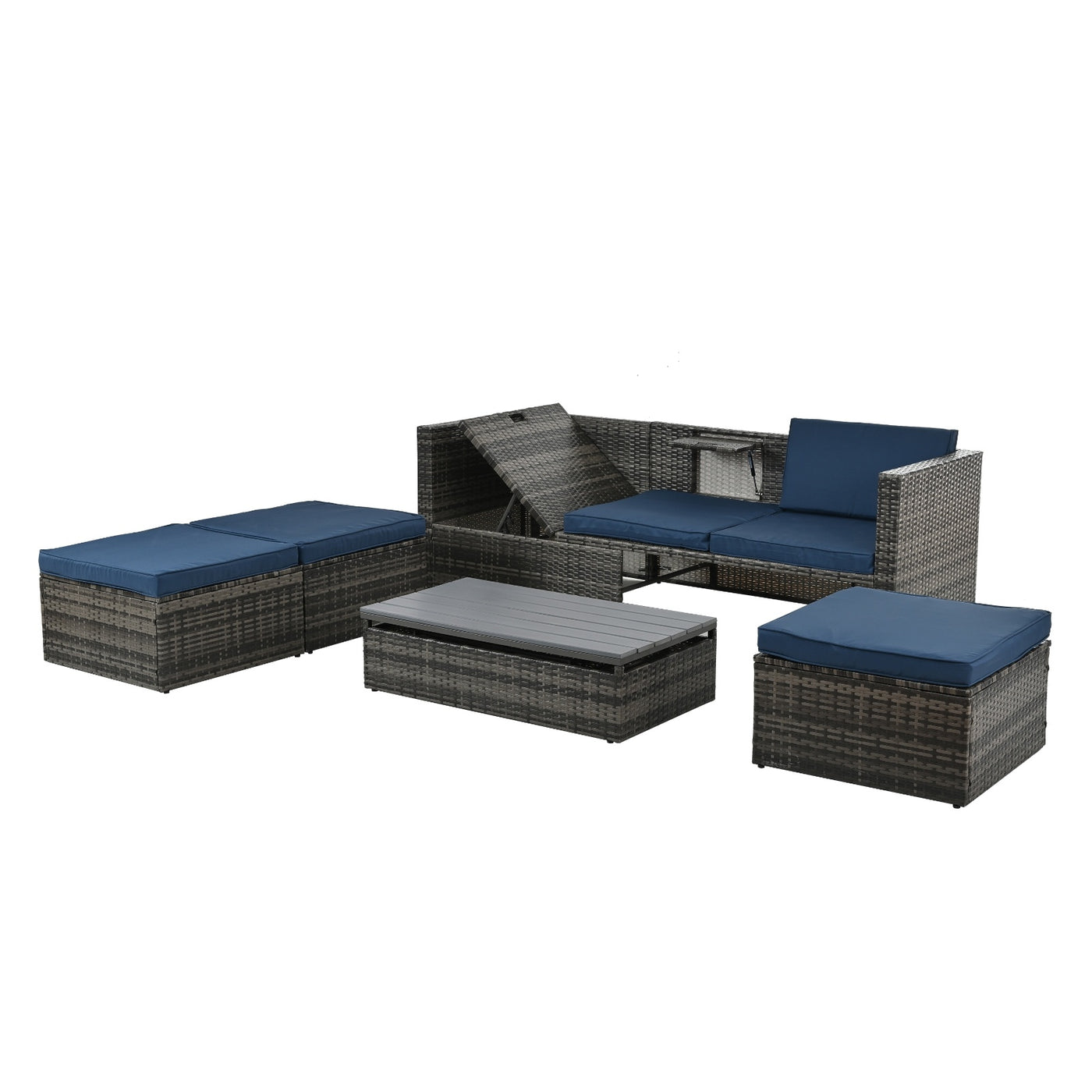 The fabulous Patio Furniture, Outdoor Furniture, Seasonal PE Wicker Furniture,5 Set Wicker Furniture With Plywood