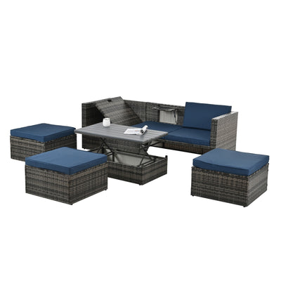 The fabulous Patio Furniture, Outdoor Furniture, Seasonal PE Wicker Furniture,5 Set Wicker Furniture With Plywood