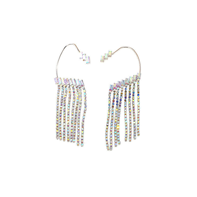 Call The Shots With This Long Lovely Earrings Rhinestone Tassel For Women