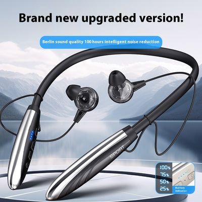 Neck-hanging Earbuds Wireless Bluetooth Earphones 9D Stereo Surround Headphone Magnetic Sport Neckband Headset