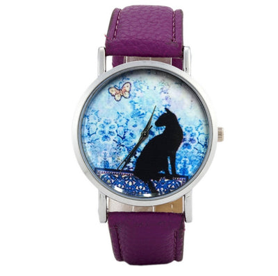 Women's Quartz Wristwatch Brand Fashion Print Cat Pattern Charm For Women