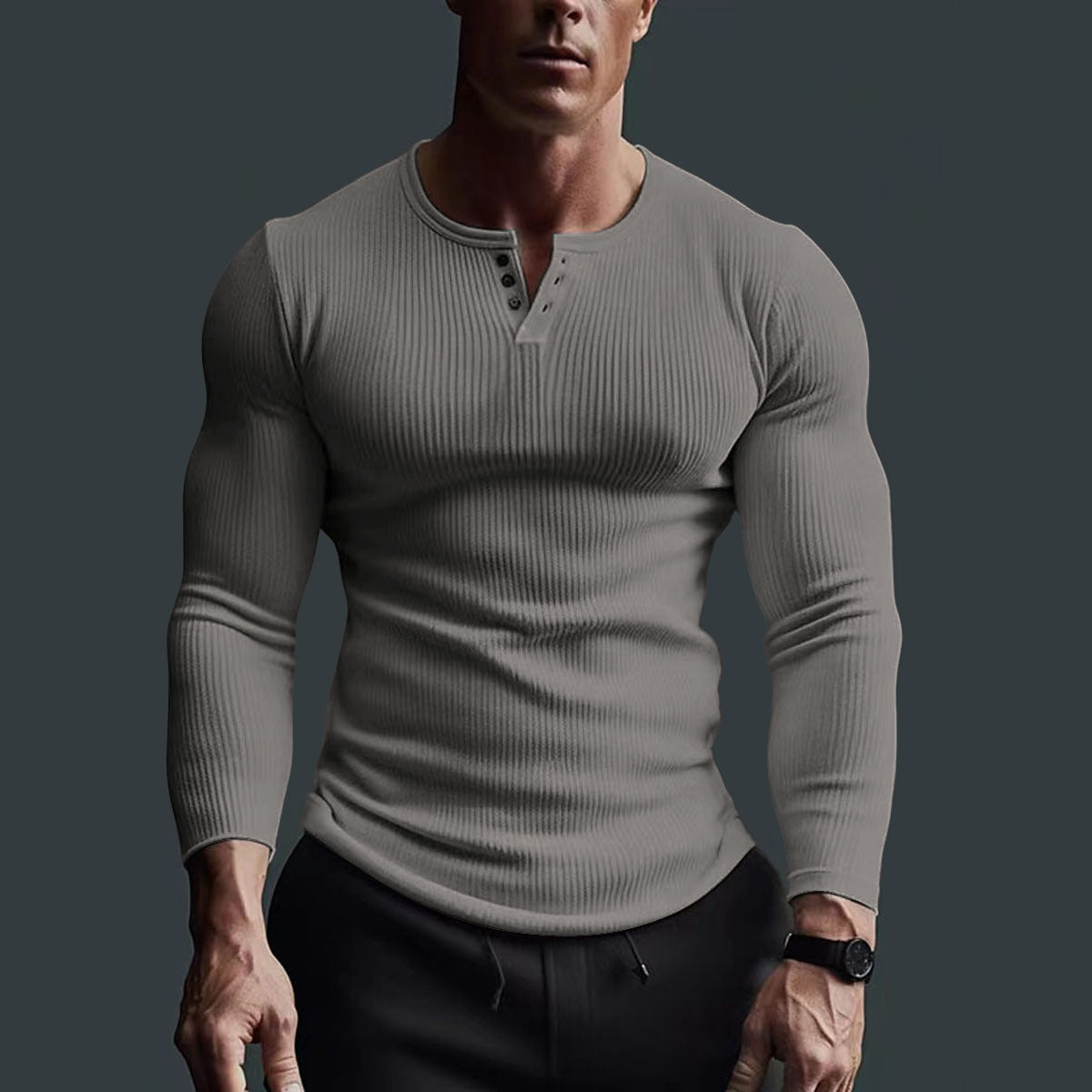 Top Notch Men's Long Sleeve High Quality Elastic Bottoming Shirt