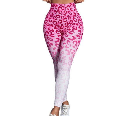 Women's Seamless Cheetah Yoga Pants Tight High Waist Hip Lifting For Female