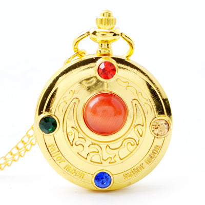 Female's Quartz Necklace Pocket Watch Beautiful Girl With Diamond Pocket Watch