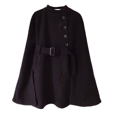 Sexy Elegant Winter Thickened Woolen Cloak Coat For Women