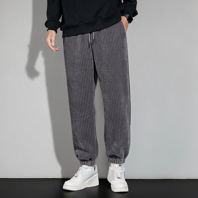 Cozy Chenille Plush Pants for Men: Autumn & Winter