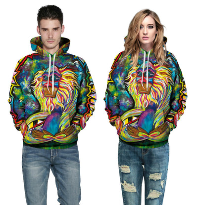 Men & Women Fashion Hoodie Monkey Design Art Sweatshirts Coats Couples Hoodie