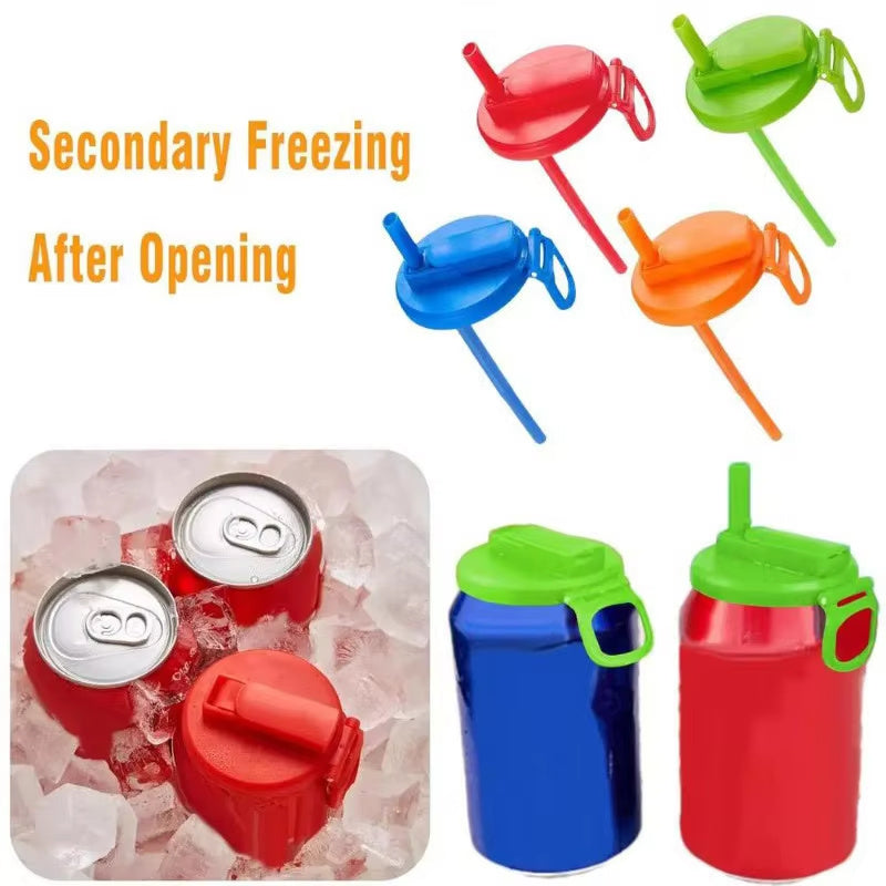 Soda Can Lid Straw Soda Can Cup Lid Reusable Stopper For Soda Beer Drinks Juice Coke Beverage