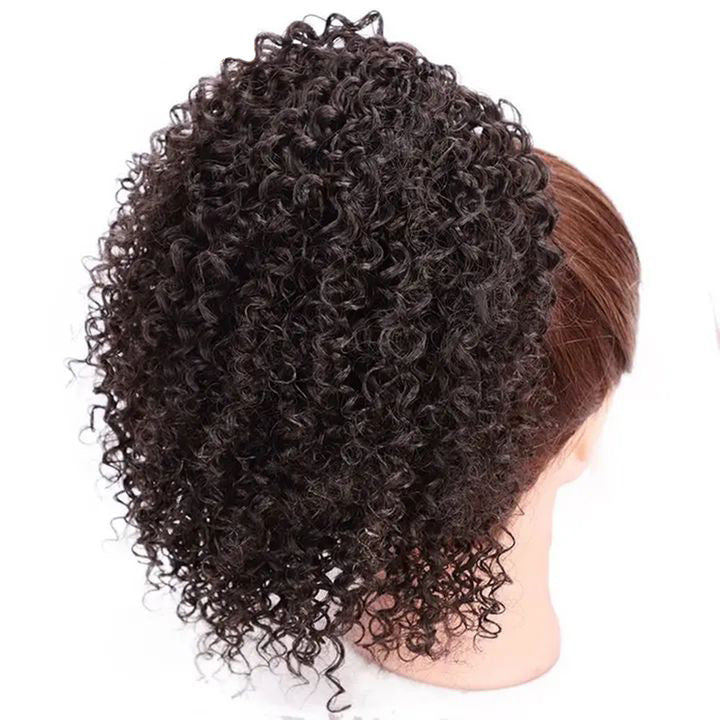 Alkebulan Women's African Drawstring Small Curly Wig: Stylish Stretch