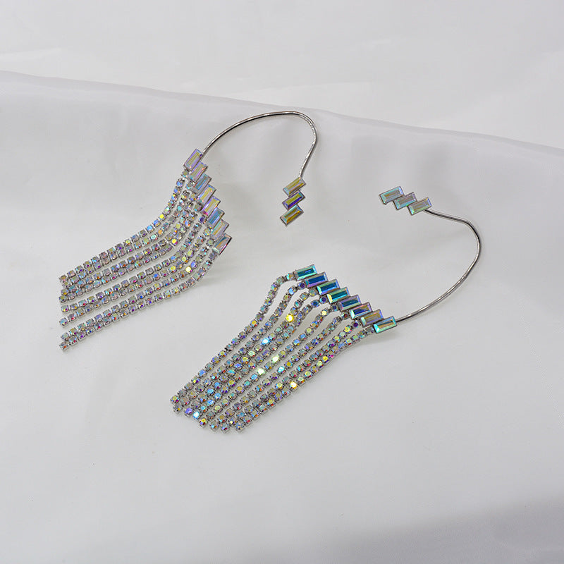 Call The Shots With This Long Lovely Earrings Rhinestone Tassel For Women