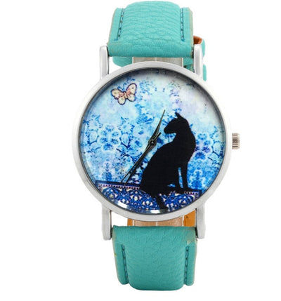 Women's Quartz Wristwatch Brand Fashion Print Cat Pattern Charm For Women