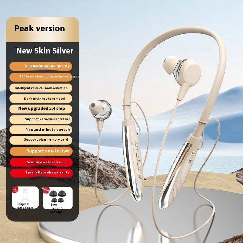 Neck-hanging Earbuds Wireless Bluetooth Earphones 9D Stereo Surround Headphone Magnetic Sport Neckband Headset