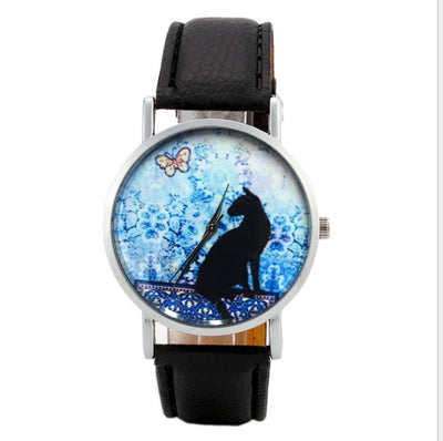 Women's Quartz Wristwatch Brand Fashion Print Cat Pattern Charm For Women