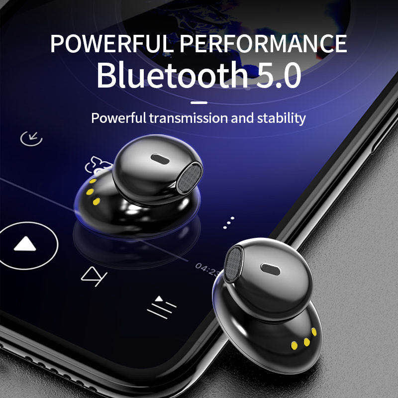 Bluetooth Earphone Earbuds Multi-Function HiFi 9D Wireless Earphones IPX7 Waterproof 3500mAh with Flashlight