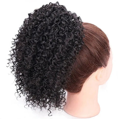 Alkebulan Women's African Drawstring Small Curly Wig: Stylish Stretch