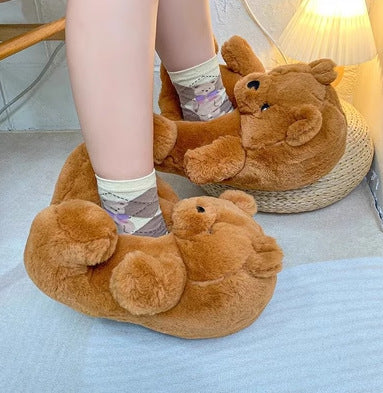 Capybara Cotton Bear Slippers Plush & Cartoon Characters Look