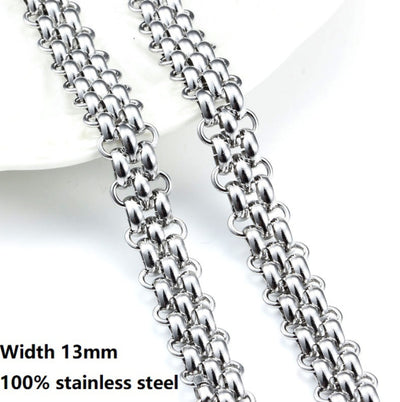 Male And Female Hip-hop Stainless Steel Flat Neck Chains