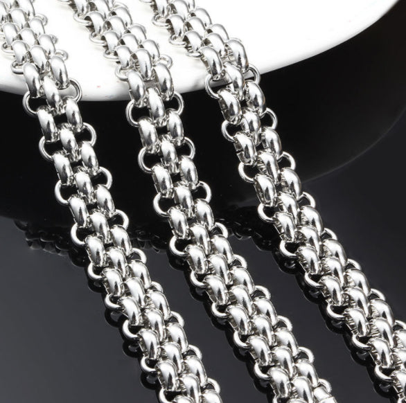 Male And Female Hip-hop Stainless Steel Flat Neck Chains