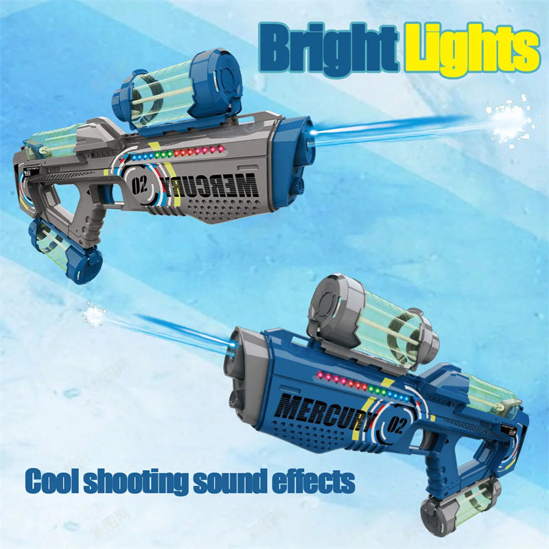 Automatic Rechargeable Water Gun: Continuous Firing, Lights, Kids Party Toy