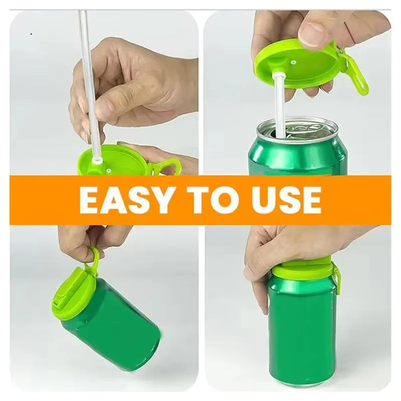 Soda Can Lid Straw Soda Can Cup Lid Reusable Stopper For Soda Beer Drinks Juice Coke Beverage