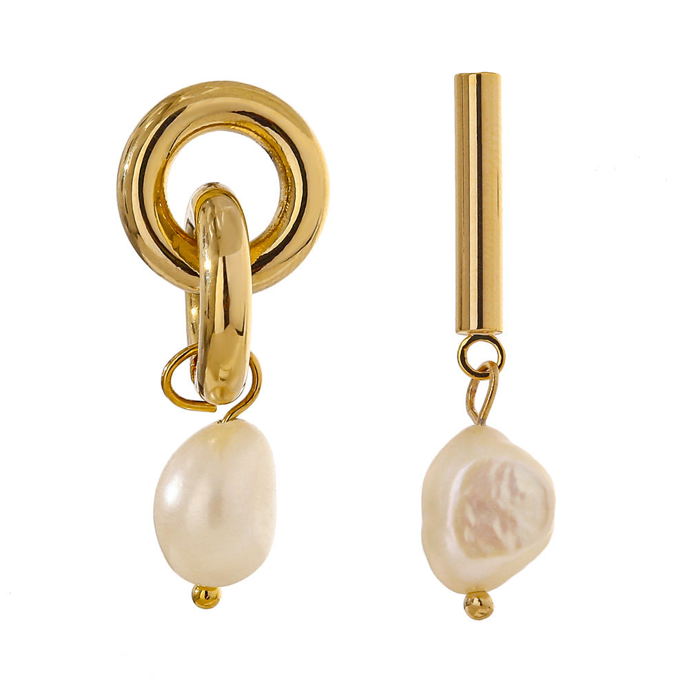 Luxurious Temperament Circle Earrings 14k Gold