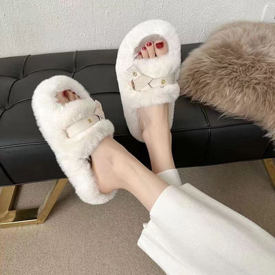 Fluffy Slippers Women's Flat Slippers