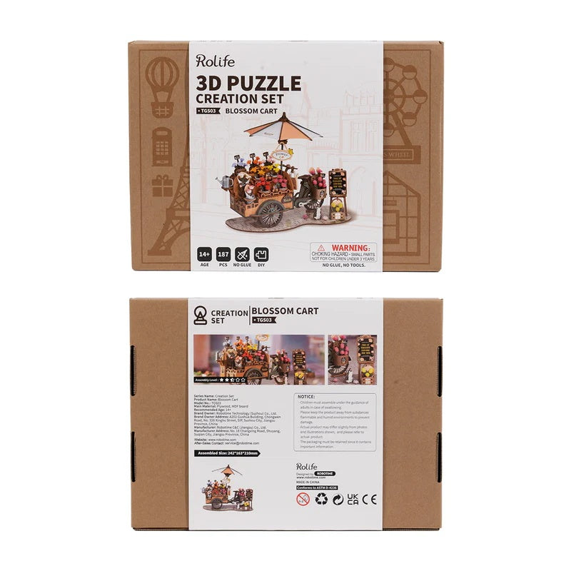 The Astounding Rolfe Blossom Cart 3D Wooden Puzzle, Only Supports TK And Independent Website Platforms