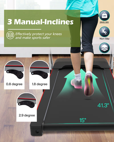 Walking Pad Under Desk Treadmill For Home Office Walking Running Remote Control Batteries
