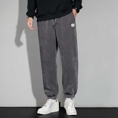 Cozy Chenille Plush Pants for Men: Autumn & Winter