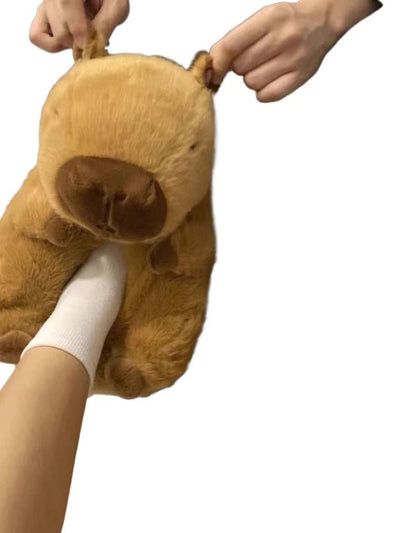 Capybara Cotton Bear Slippers Plush & Cartoon Characters Look