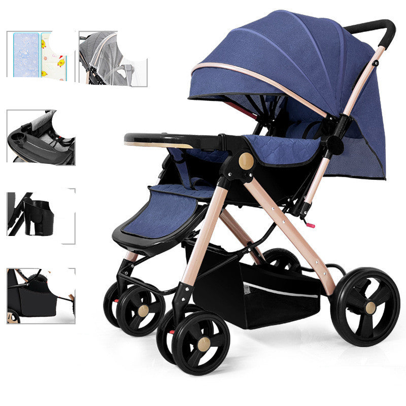 Safety Baby Strollers Can Sit Or Lie Down & Fold Lightly To Absorb Shock