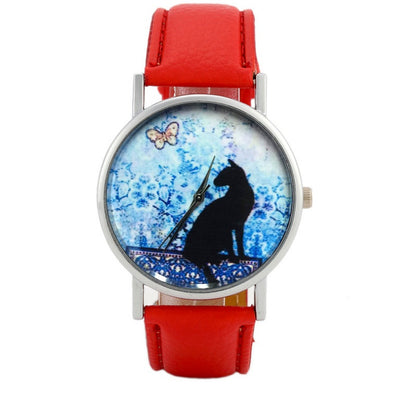 Women's Quartz Wristwatch Brand Fashion Print Cat Pattern Charm For Women