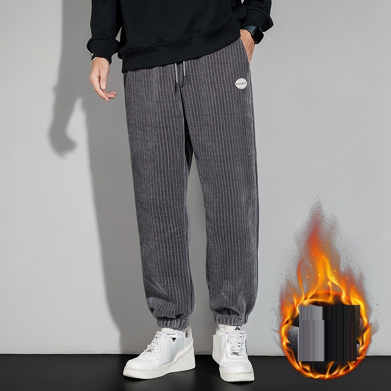 Cozy Chenille Plush Pants for Men: Autumn & Winter