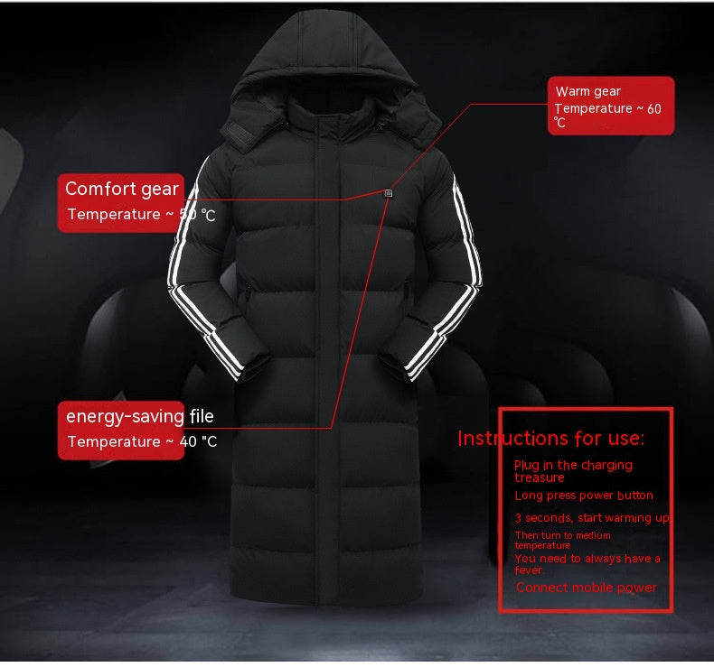 The Ultimate Winter Zone 11 Heating Down Coat Heating Long Sleeve Coat