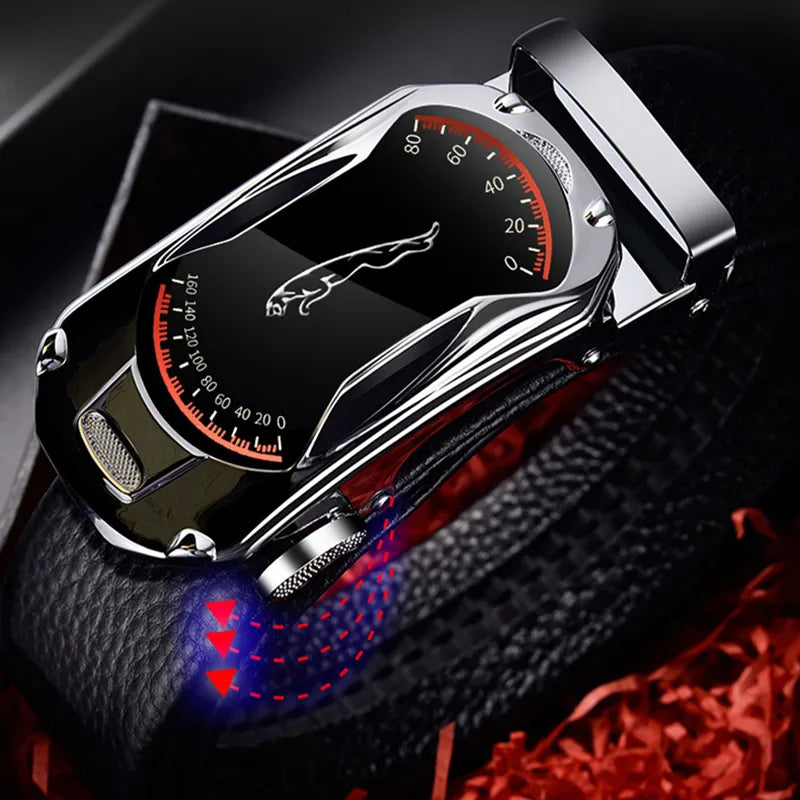 Genuine Leather Belt Metal Alloy Automatic Buckle Brand Luxury Design Waist Belts for Men