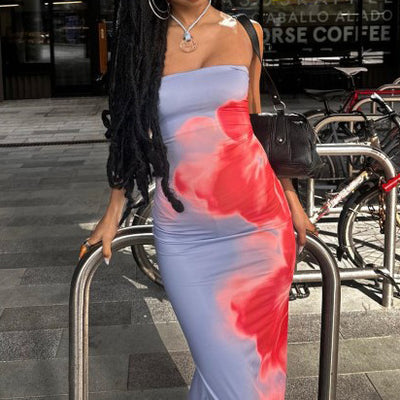 Classy Sexy & Elegant Slim Slit Tube Long Dress For Summer Beach Party For Women's Stylish Clothing