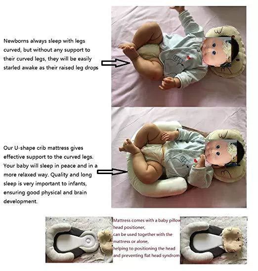 Flat Pillow For Newborn Baby With Correction Anti-Deviation Head, Baby Sleeping Positioning Pillow For Baby Milk Spilt, Anti-Rollover Mattress