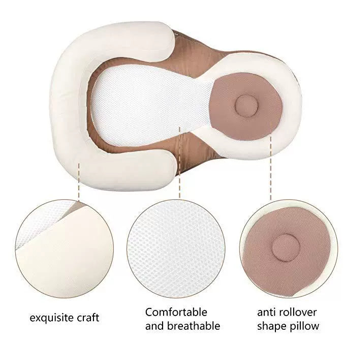 Flat Pillow For Newborn Baby With Correction Anti-Deviation Head, Baby Sleeping Positioning Pillow For Baby Milk Spilt, Anti-Rollover Mattress