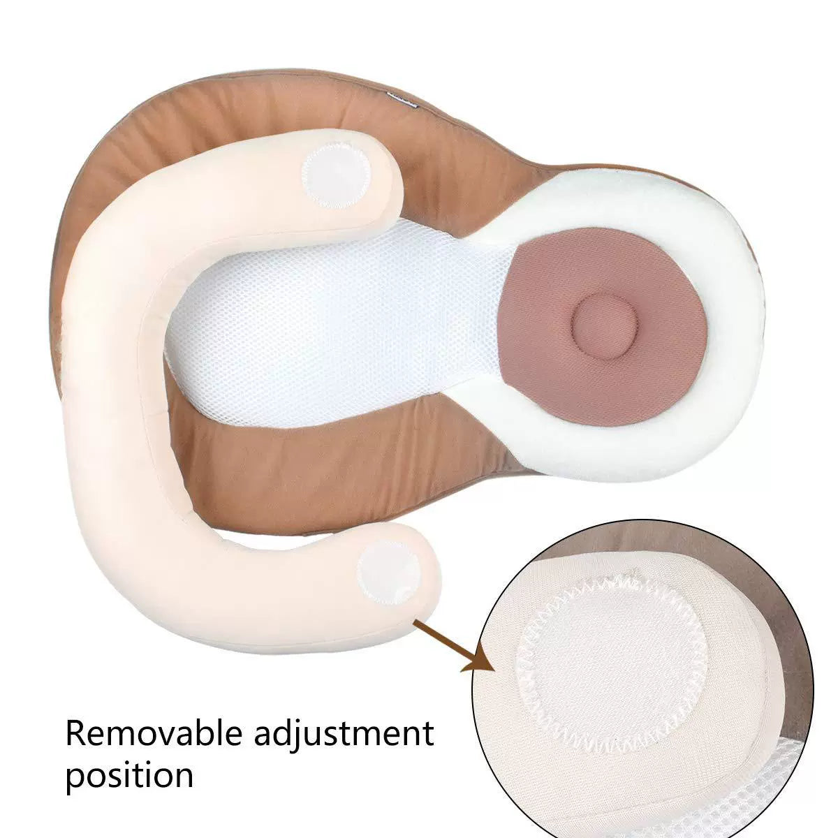 Flat Pillow For Newborn Baby With Correction Anti-Deviation Head, Baby Sleeping Positioning Pillow For Baby Milk Spilt, Anti-Rollover Mattress